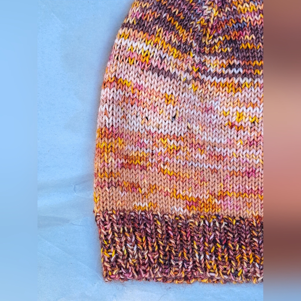 Hand Knit Beanie Hat Stocking Cap Multicolor Pattern Luxury Premium Wool Blend - Picture 4 of 10